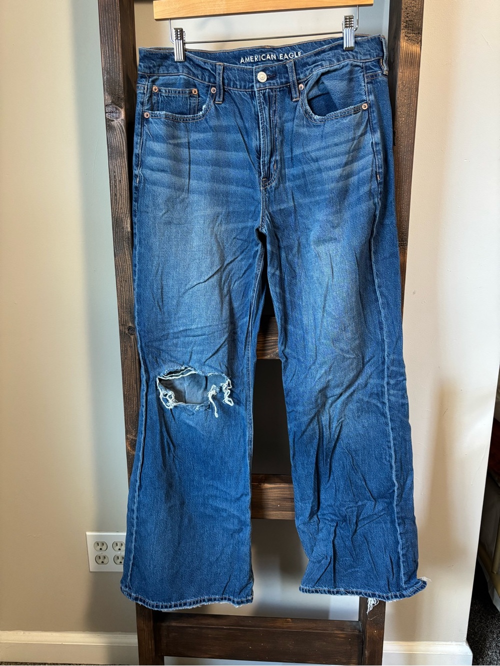 American Eagle Low-Rise Baggy Flare Jeans